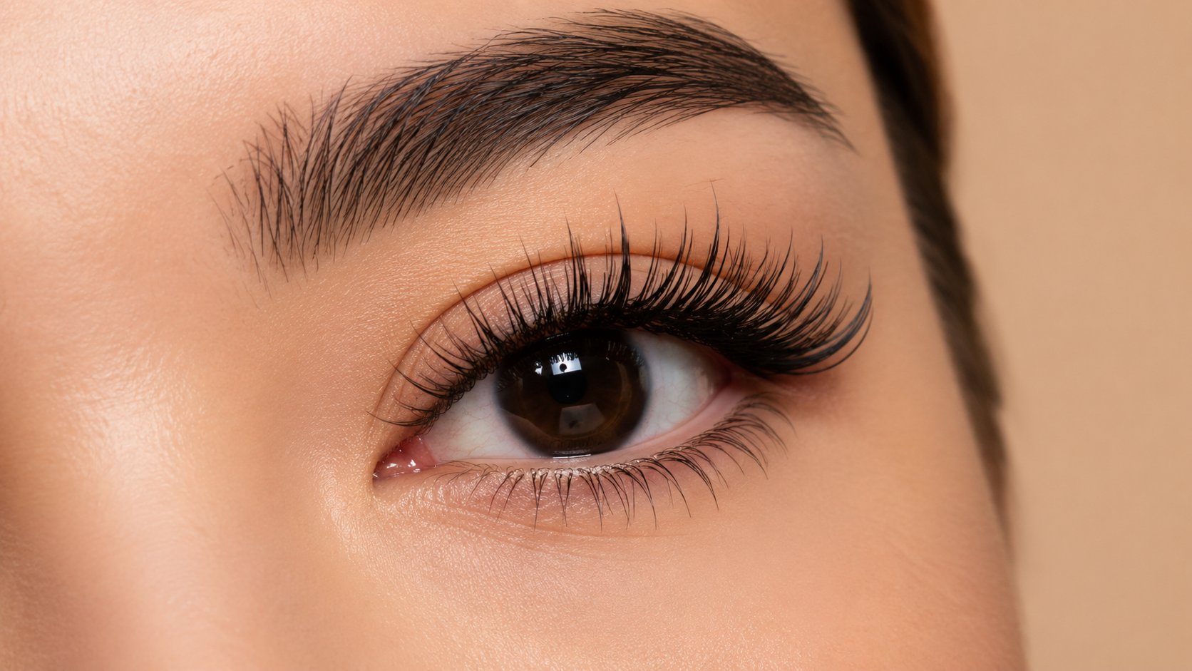 Beautiful lash extensions closeup
